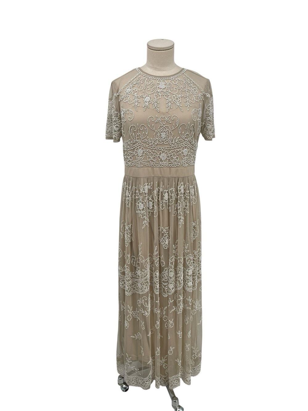 BHLDN Ruby Beaded Dress Gown Wedding Bridal Size 4